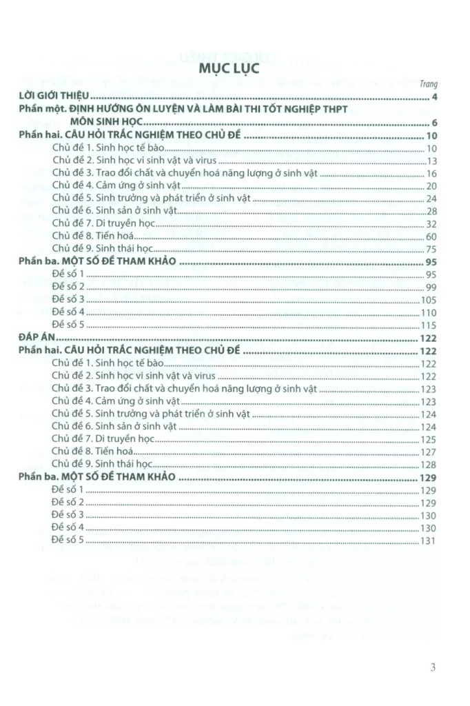 ÔN LUYỆN TRẮC NGHIỆM THI TỐT NGHIỆP THPT MÔN SINH HỌC (Theo Chương trình giáo dục phổ thông 2018)
